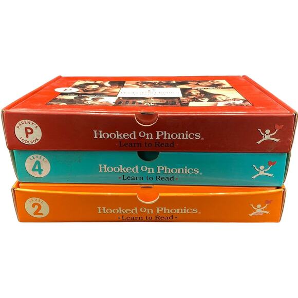 Hooked On Phonics Other - 3 Hooked On Phonics Learn To Read Cassette Homeschool level 2,4 & Parent's